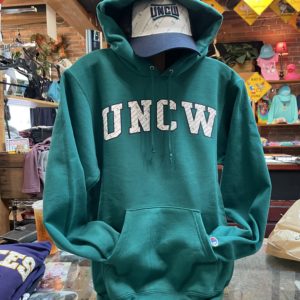 Teal UNCW Champion 1/4 Zip Rain Jacket w/ Kangaroo Pocket- Adult