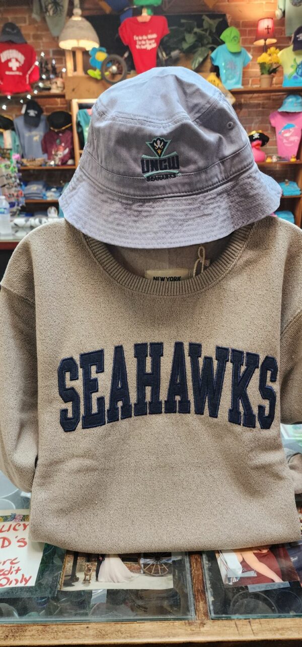 UNCW Seahawk Crew Sweater- Beige